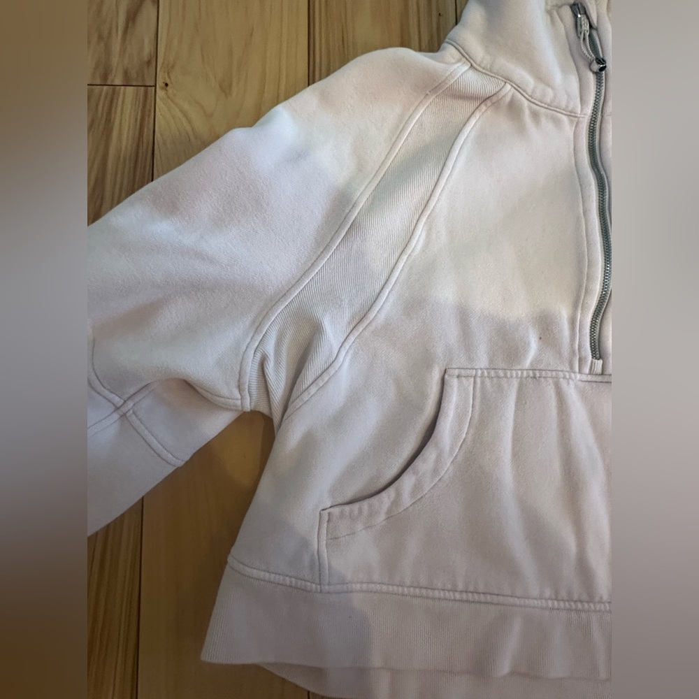 Lululemon Women's Light Pink Quarter-Zip Sweatshirt Crop - Picture 4 of 7
